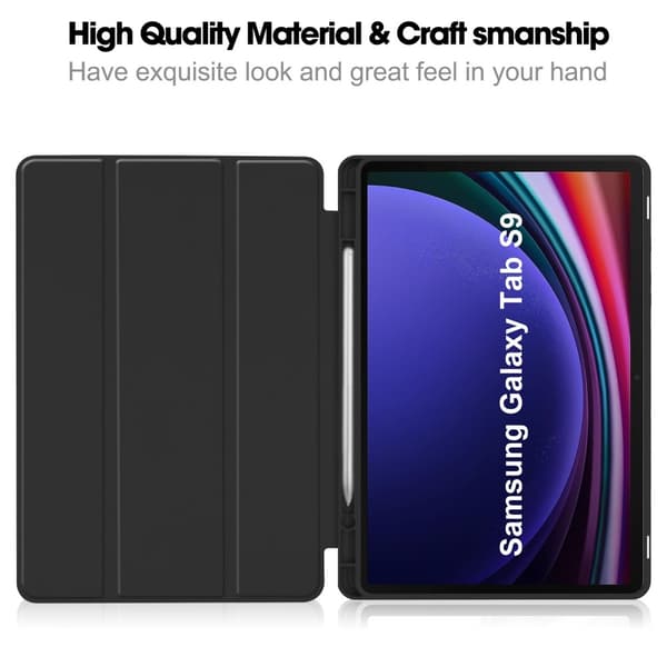 Slim Fit Cover Cover til Samsung Galaxy Tab S9 Sleep - Wake Up Black