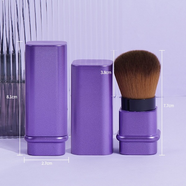 Fyrkantig infällbar rougeborste Makeup Tool Svart