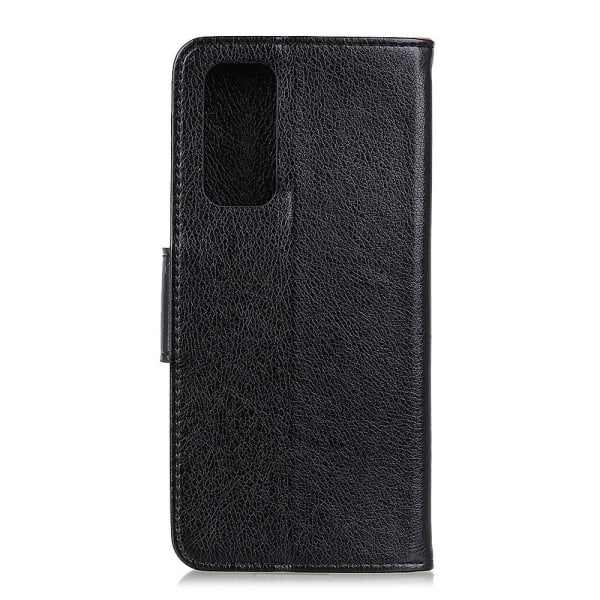 Huawei P Smart 2021 Textured Split Leather Wallet Case Black