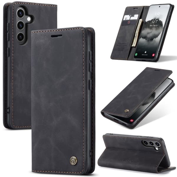 CASEME Retro Pung Taske til Samsung Galaxy S24 FE - Sort Black