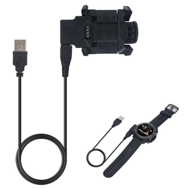 Garmin Fenix 3 HR/Fenix3/Quatix 3 USB - ladekabeldokk Black