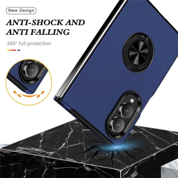 Hybridtelefoncover med ringholder til Samsung Galaxy Z Fold8 Blue