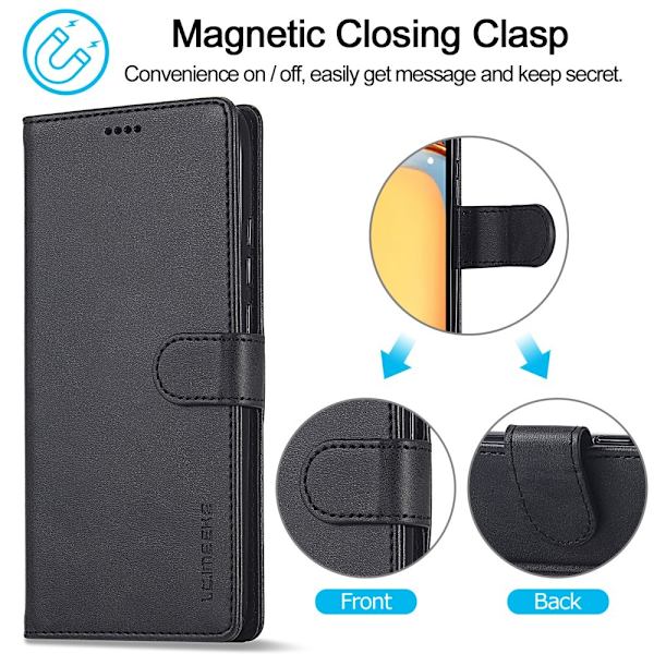 LC.IMEEKE Lommebokveske Deksel for Xiaomi Redmi 13C Black