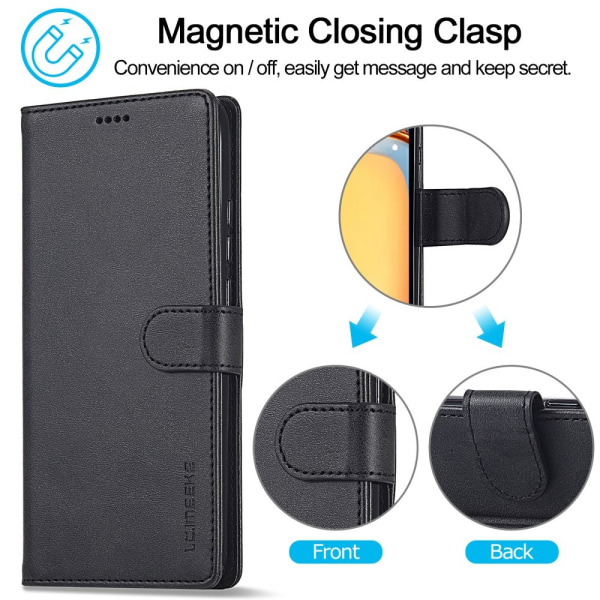 LC.IMEEKE Pung etui Etui Shell til Xiaomi Redmi 13C Black