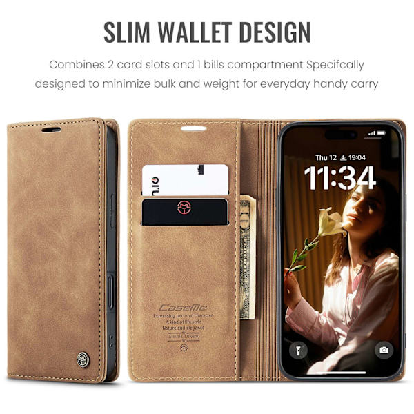 CASEME Lommebok-deksel Til iPhone 17 Brown