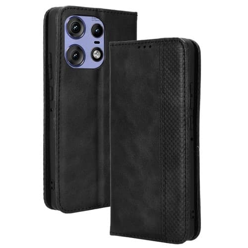 Til Motorola Moto Edge 50 Pro 5G / Edge 50 5G Case Wallet Case Shell Black