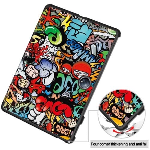 Til OnePlus Pad 2 Tri - fold Stand Wake/Sleep Cover Tabletetui - Graffiti Multicolor
