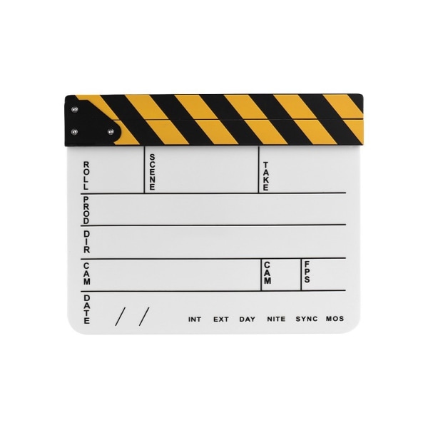 Director Film Clapboard Movie Cut Scene Clapper Board - White White