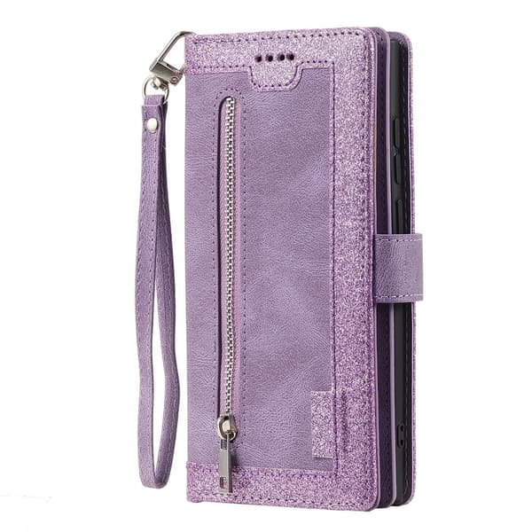 Mobilcover med kortlommer og håndledsrem til Nothing Phone (4b) Purple