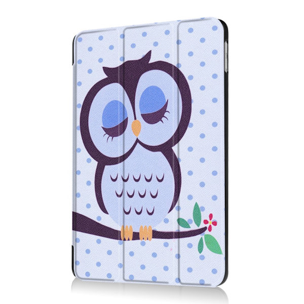 iPad 9.7" (2017 / 2018) Slim fit tri-fold fodral - Napping Owl multifärg