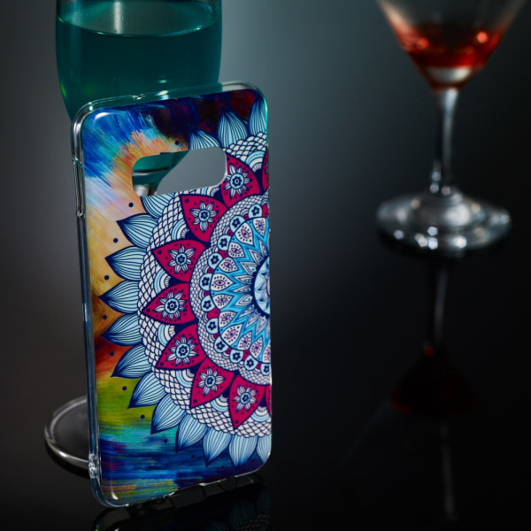 Luminous Glow Pattern Printing TPU Case for Samsung Galaxy S10e - Colorized Mandala Pattern Black