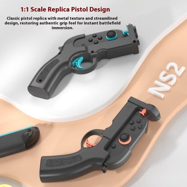2 stk. kompatible med Nintendo Switch 2 venstre og højre Joy-Con controller pistolgreb Black