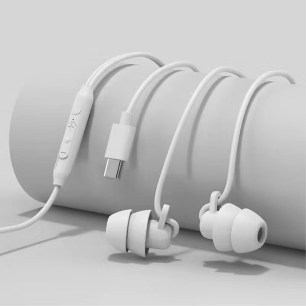 USB-C headset in-ear hörlurar sömnljudisolering - Vit Vit