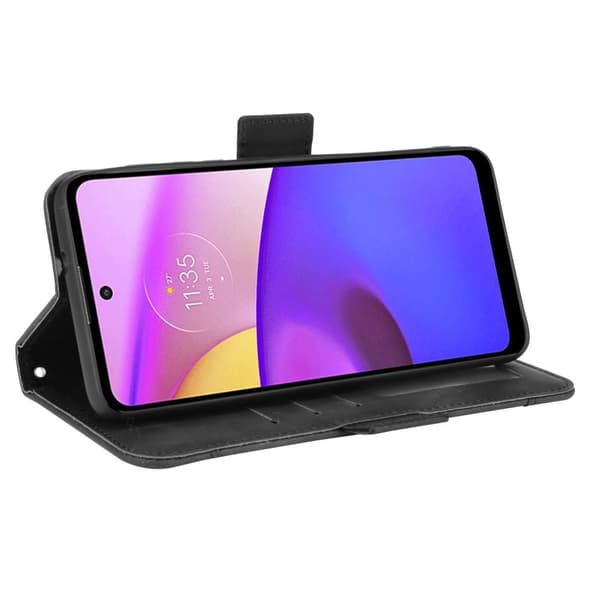 Pengesekk Stativ Telefonveske for Motorola Moto E20/E30/E40 - Svart Black