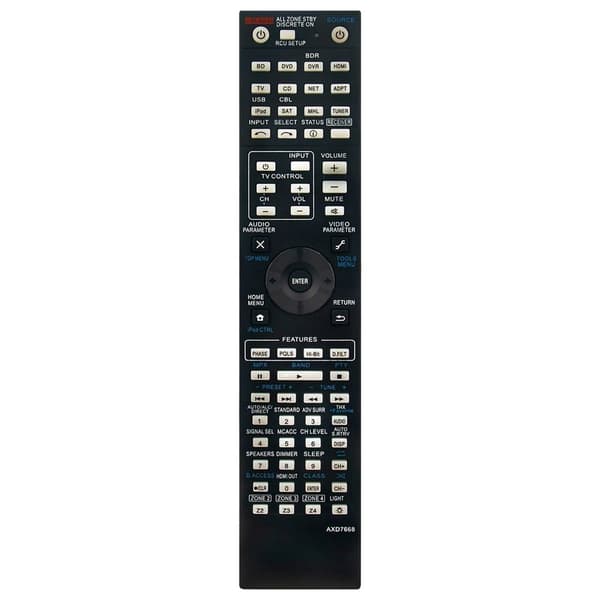 Fjärrkontroll Ersättning för AXD7668 För Pioneer AV Receiver Stereo System Svart