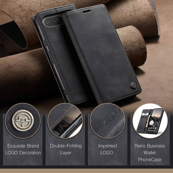 CASEME För Google Pixel 10 Pro / Pixel 10 Fodral Stativ Telefonfodral Svart