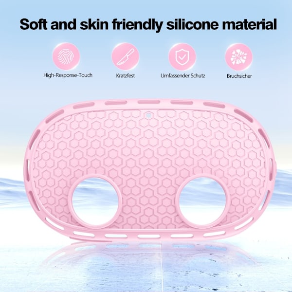 Til Meta Quest 3S beskyttende etui VR Headset Silikone Cover - Pink Pink