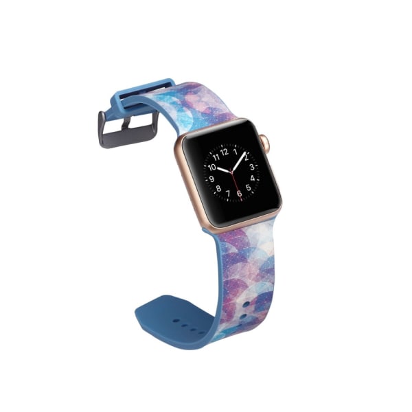 Silicone Watchband for Apple Watch 4 40mm, Series 3 / 2 / 1 38mm - Colorful Circ Multicolor