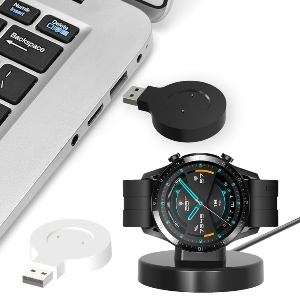 Til Honor Watch GS 3i USB-ureoplader Opladningsdockingstation Black
