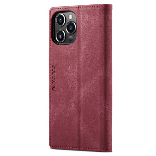 AUTSPACE A01 Lommebok - deksel iPhone 13 Pro Max - Rød Red
