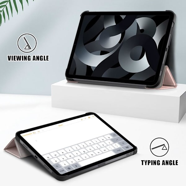 Kolminkertainen telinekotelo iPad 10.9 (2022) -tabletin suojukselle - ruusukulta Pink gold