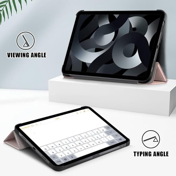 Tri-fold Stativveske for iPad 10.9 (2022) Tablettdeksel - Roségull Pink gold