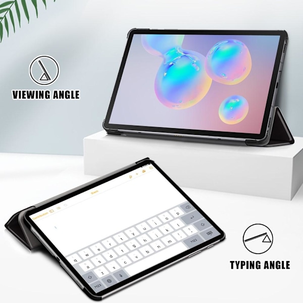 Trifoldet stativetui til Samsung Galaxy Tab S6 Lite - Rør ikke ved mig Black