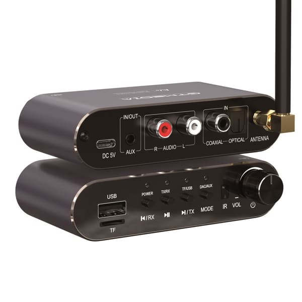 GTMEDIA 6 - i - 1 Bluetooth 5.1 lydadapter RX/TX - moduser USB TF - kort IR - fjernkontroll Black