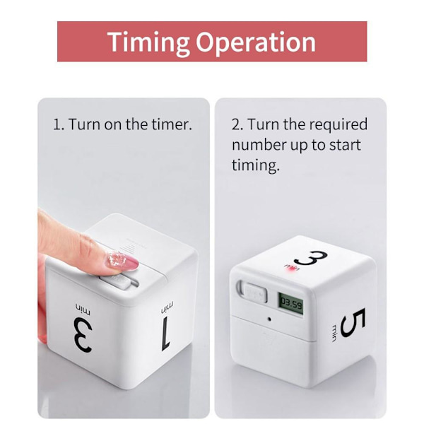 Tidtagarur Digital Timer Countdown Alarm 1 - 3 - 5 - 10 Minuter Vit