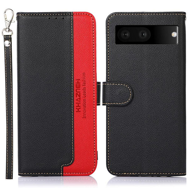 KHAZNEH puhelimen kansi Google Pixel 7 - musta/punainen Black