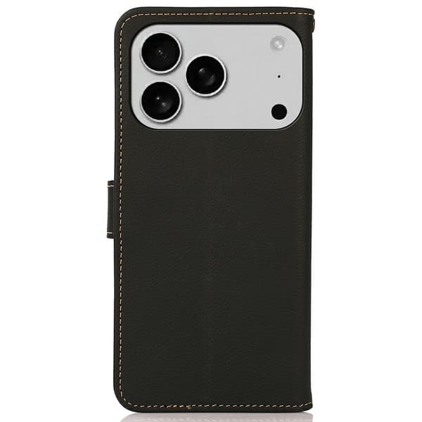 KHAZNEH Telefonplånboksfodral i läder till iPhone 18 Pro / 17 Pro Svart