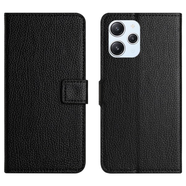 Til Xiaomi Redmi 12 Wallet Case Telefon Case Cover Stand Black