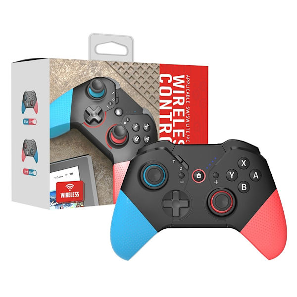 Kompatibel med Nintendo Switch Wireless Game Controller Vibration Design - Blå+Rød Red