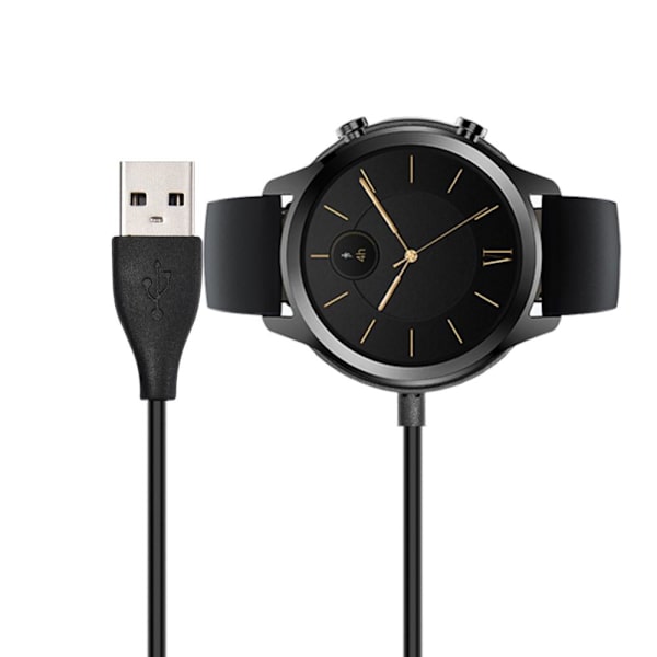 2 in 1 USB Charger Holder Dock Stand Adapter for Ticwatch C2 Black