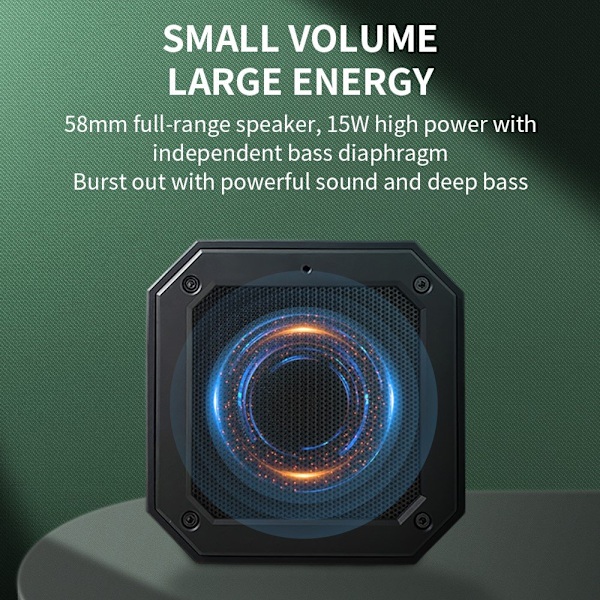 Magnetisk Bluetooth-højttaler Golfvogn Vandtæt subwoofer mikrofon Black