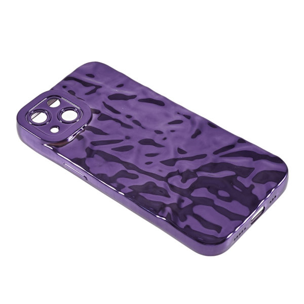 Till iPhone 15 TPU-skal Elektropläterad Rynkad - Rosa Lila