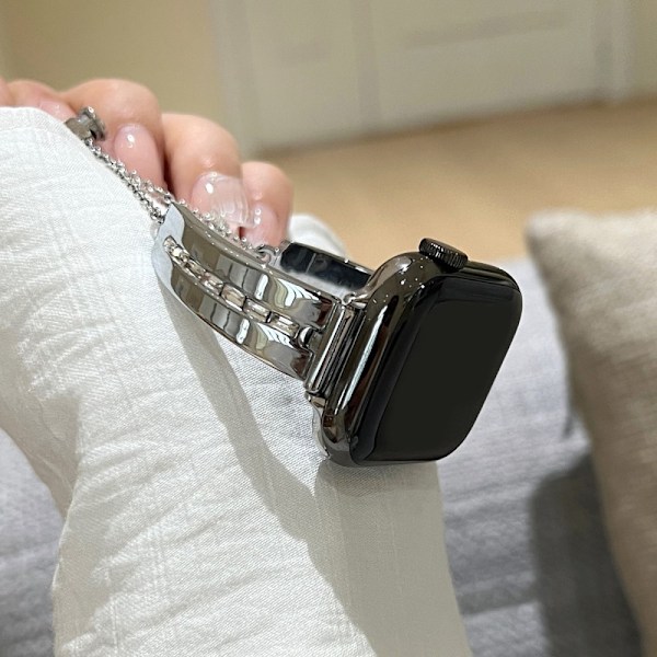 Armband För Watch Series 9 8 7 41mm 6 5 4 SE 40mm 3 2 1 38mm - Silver Silver
