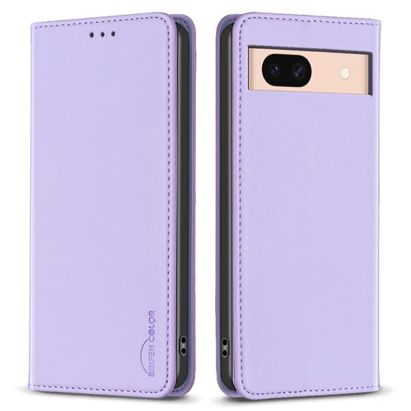 BINFEN COLOR For Google Pixel 8a Etui i PU-lær Purple