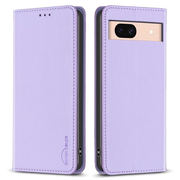 BINFEN COLOR Til Google Pixel 8a Etui PU Læder Telefoncover Purple