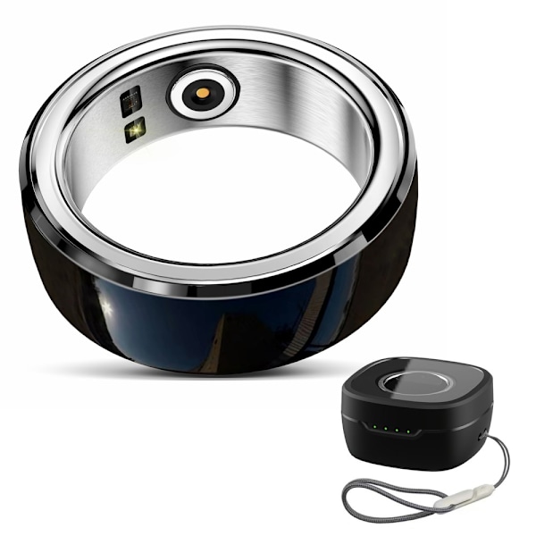 Multifunktion Smart Ring Health Tracker sömn puls blod syre övervakning 16# Svart