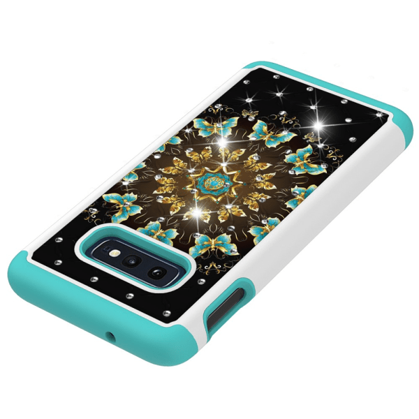 Samsung Galaxy S10e Pattern PC TPU Phone Shell - Pretty Butterflies Black