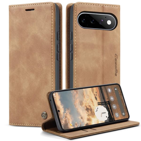 CASEME Telefonlommebokdeksel med stativ til Google Pixel 11 Pro og Google Pixel 11 Brown