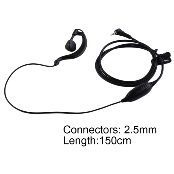 2,5 mm headset øretelefon tovejs radio walkie talkie Black fa4e | Black |  Fyndiq