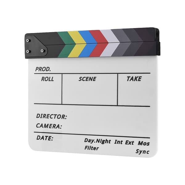 Clapboard Clapping Filmopptak med blyant - farge White