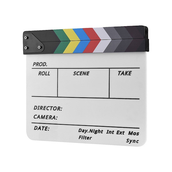 Ohjaajaelokuva Clapboard Movie Cut Scene Clapper Board - Värikäs tikku White