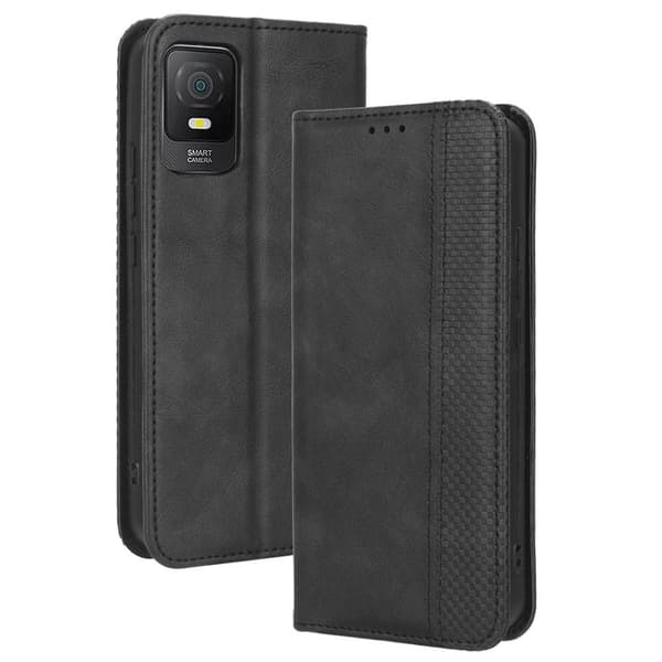 Wallet Stand Flip Telefontaske til TCL 403 - Sort Black