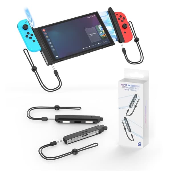 Joy-Con-adapter kompatibel med Nintendo Switch 1 kontroller till Switch 2 Svart
