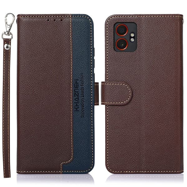KHAZNEH Samsung Galaxy Xcover 7 Pro Plånboksfodral Brun/Blå Brun