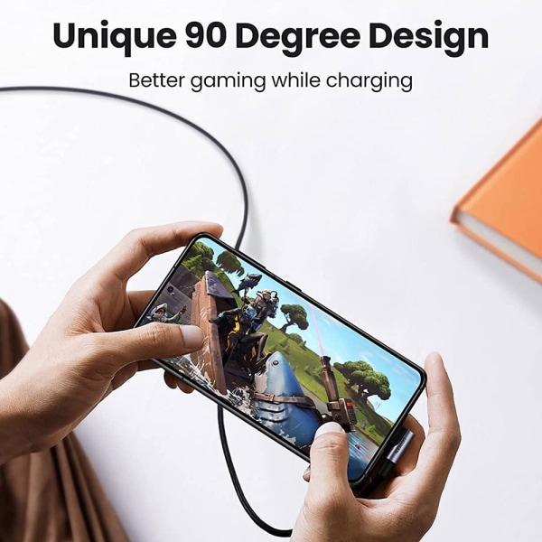 UGREEN 1m 100W snabbladdning sladd kabel USB-C datakabel böjd Svart