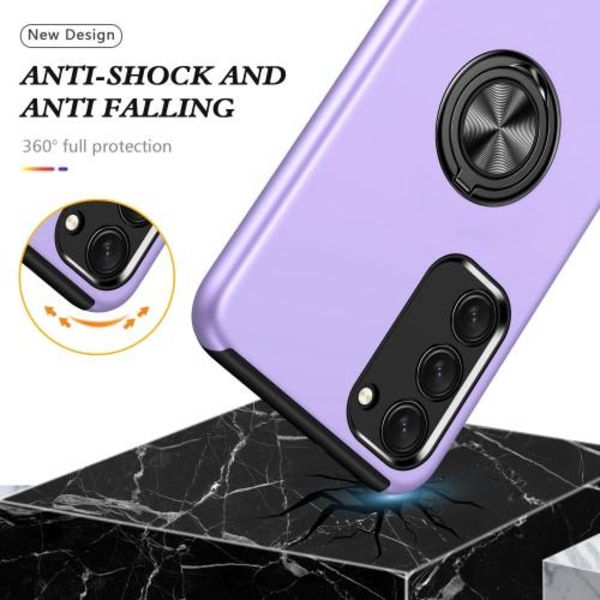 Samsung Galaxy S23+ Finger Ring Kickstand Hybrid Case - Purple Purple